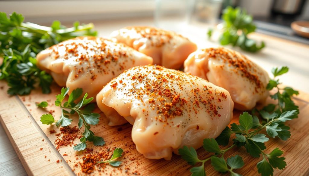 air fryer chicken thighs prep