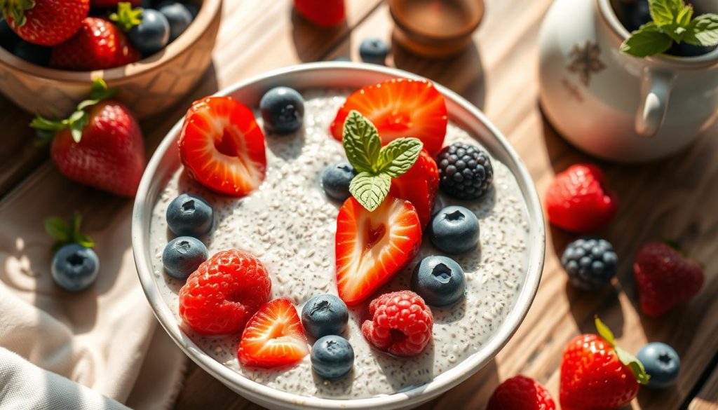 chia seed and berry breakfast