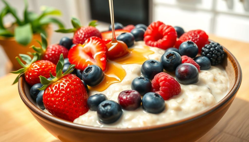 healthy breakfast porridge with berries