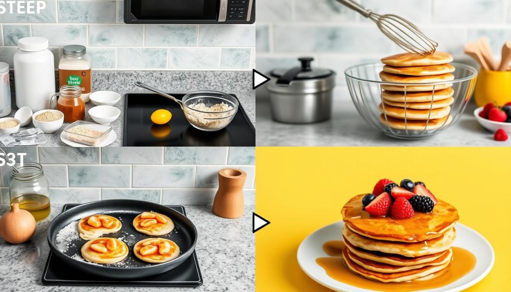 step-by-step protein pancakes