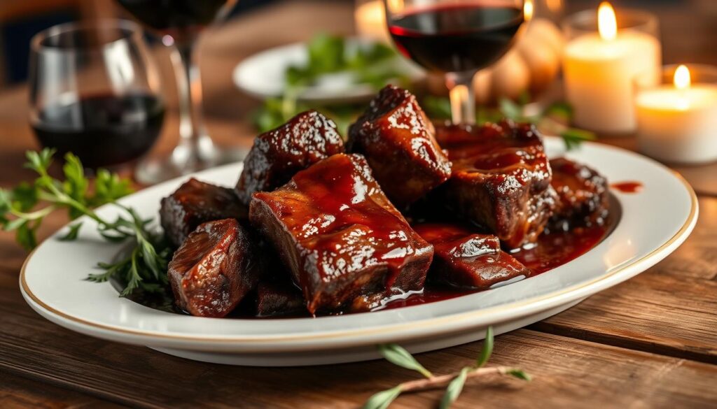 Short ribs and wine