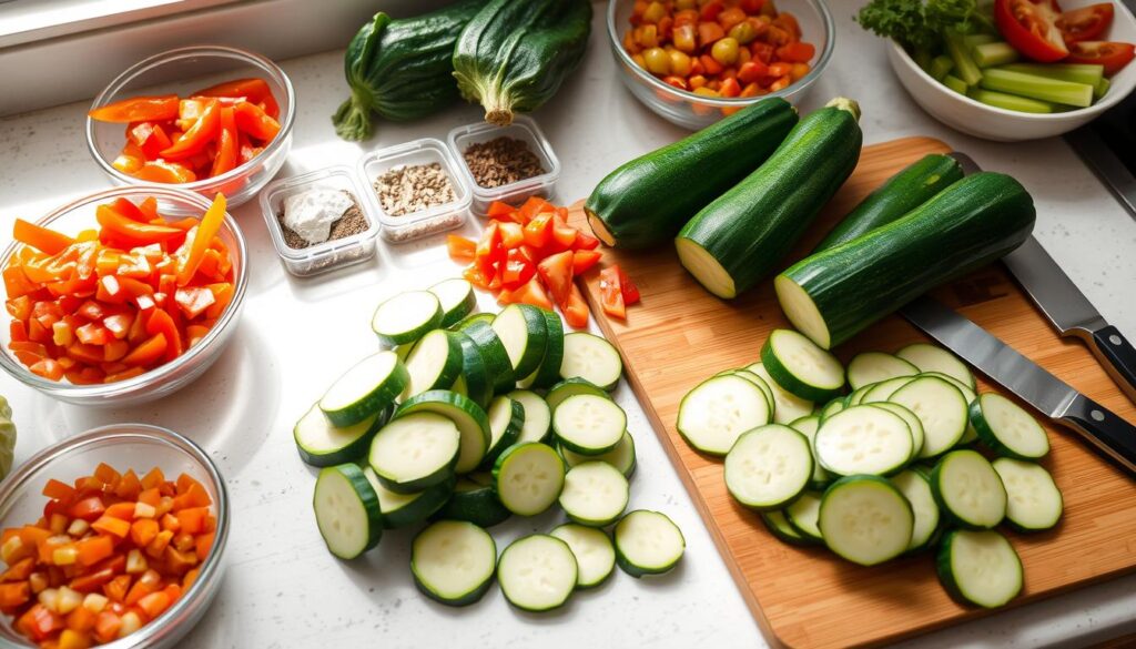 Zucchini Bake Preparation