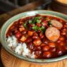 a bowl of beans and rice