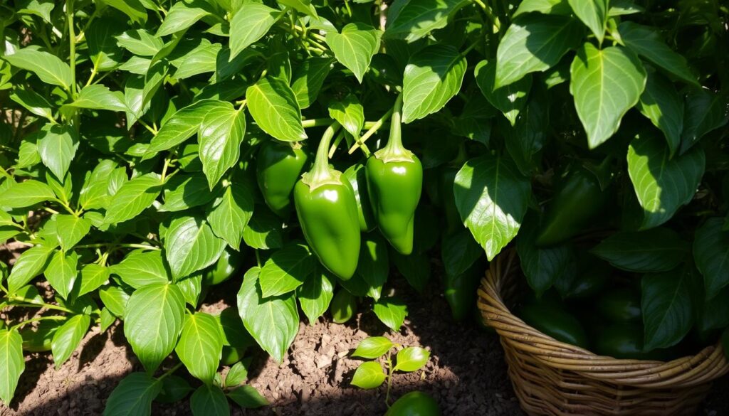 Harvesting Poblano Peppers