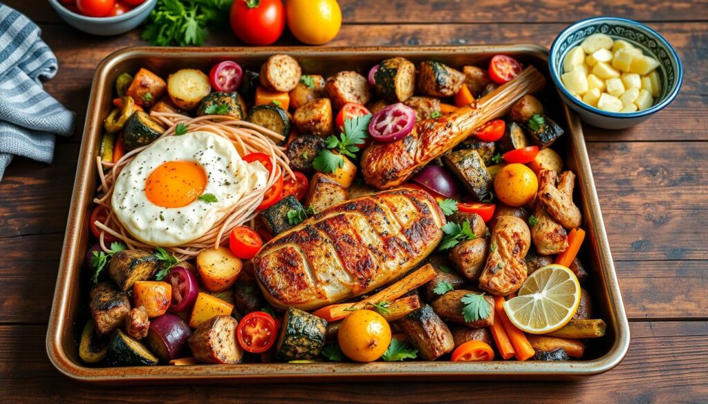 global-inspired sheet pan dinner